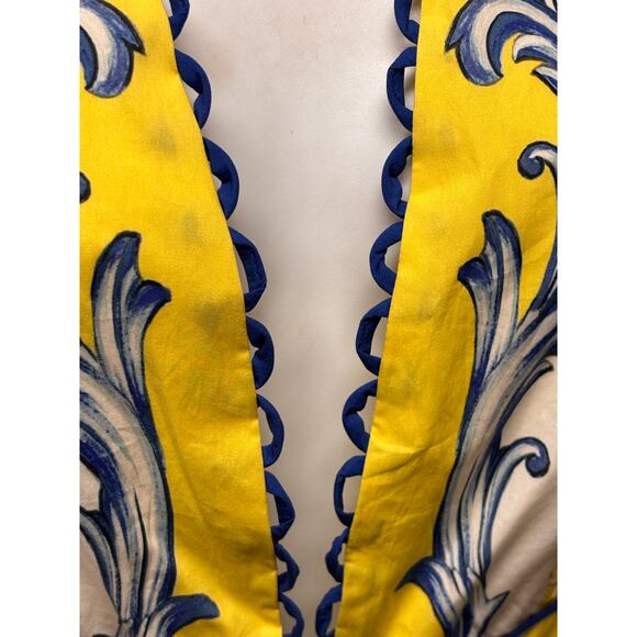 Farm Rio Sicily Scarf Cotton Flutter Floral Maxi Dress Size Medium - Picture 5 of 11